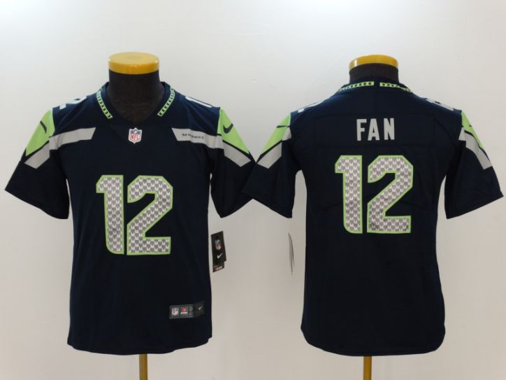 Youth Seattle Seahawks 12 Fan Blue Nike Vapor Untouchable Limited NFL Jerseys